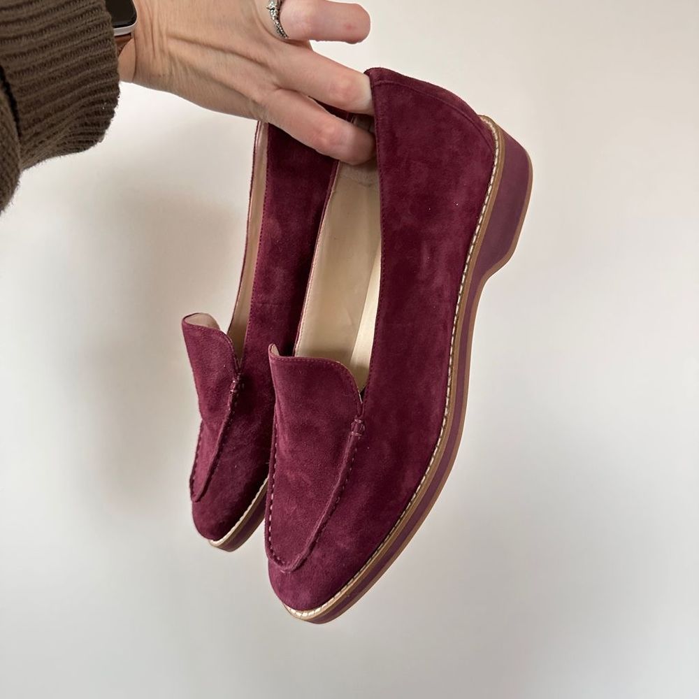 Women's Cole Haan Loafers Wine/Burgundy/Red Suede Women's Size 9.5